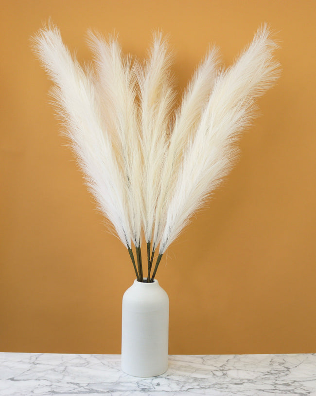 Deco White Faux Artificial Pampas Grass Tall